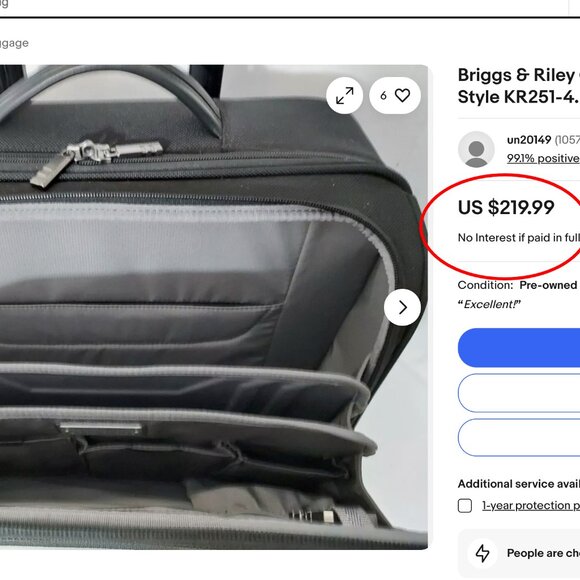 BRIGGS & RILEY Laptop Rolling Suitcase Carry On - Picture 12 of 13